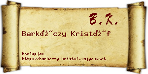 Barkóczy Kristóf névjegykártya