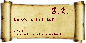 Barkóczy Kristóf névjegykártya