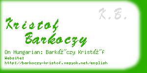 kristof barkoczy business card